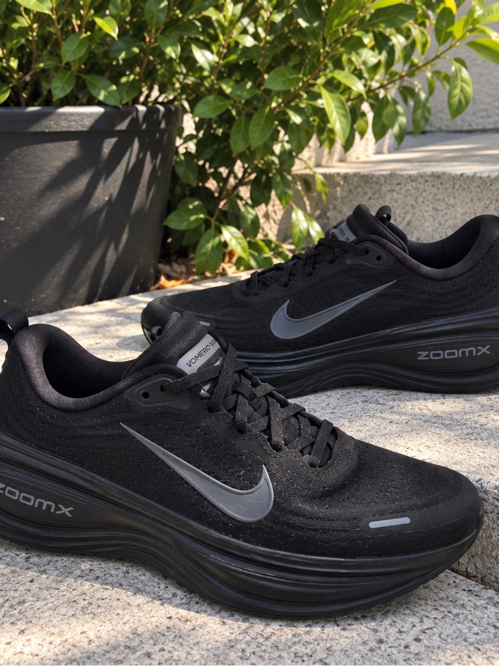 Nike Men’s Black Athletic ZoomX Running Shoes with Gray Swoosh
